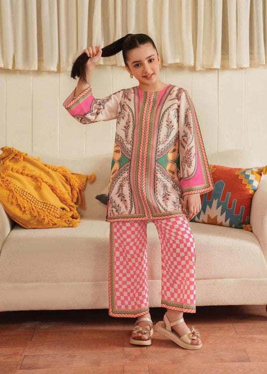 Arabic printed lawn kurta and shalwar 2 pcs