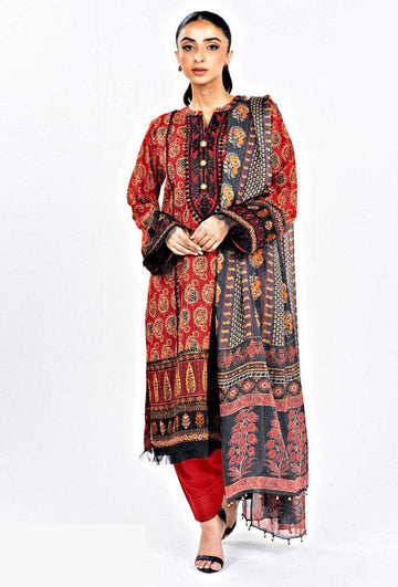 Ladies elegant printed Khaddar 3PCs