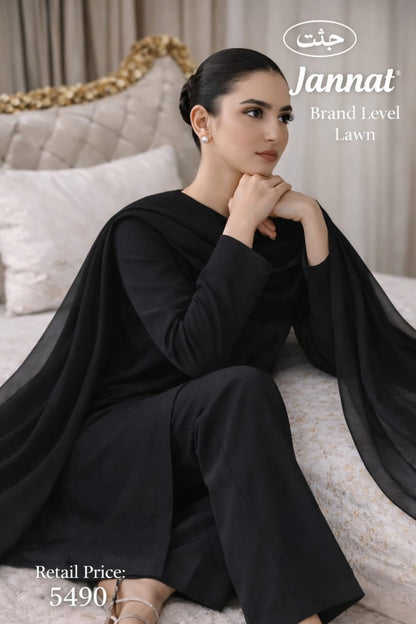 JANNAT BRAND- DYED BRANDED LAWN SHIRT,TROUSER, KRINKAL SHAFOON DUPPATA