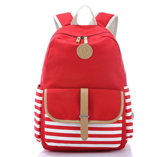 Girls imported canvas school bag pack with strips