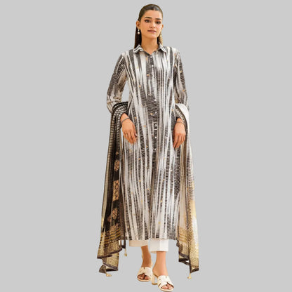 Ladies stitched lawn fine quality 3PCS