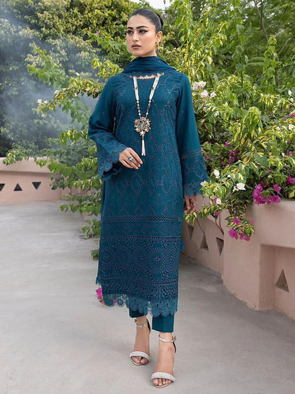 Fully Heavy Embroidered Lawn Front With Chikenkari Work