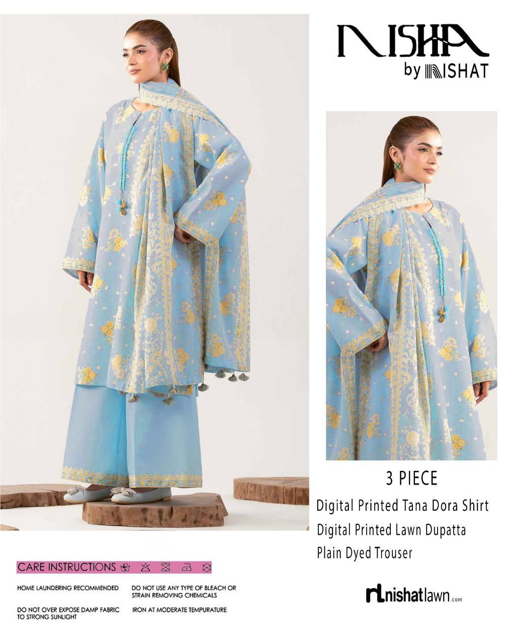 NISHA, by Nishat, Premium Printed Lawn Tana Dora Shirt