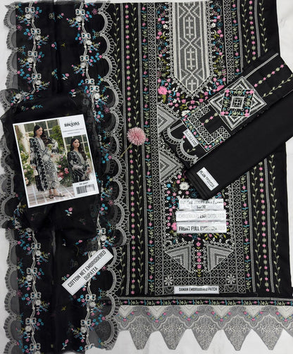 BIN ILYAS, Airjet Lawn 90/70,Front Full Heavy Embroidered