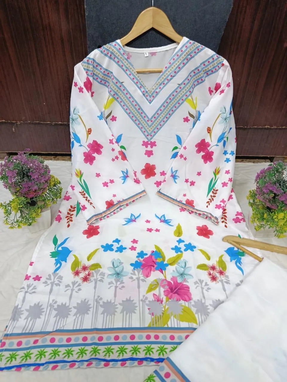 Swiss lawn digital print coord dress