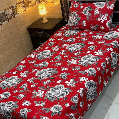 Alkaram 4Pc Mix Cotton Single Pair Bedsheets  6 colours