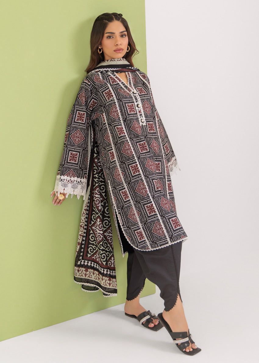 BONANZA SATRANGI*PREMIUM LAWN, PRINTED 90/70 Lawn Front,Back & Sleeves