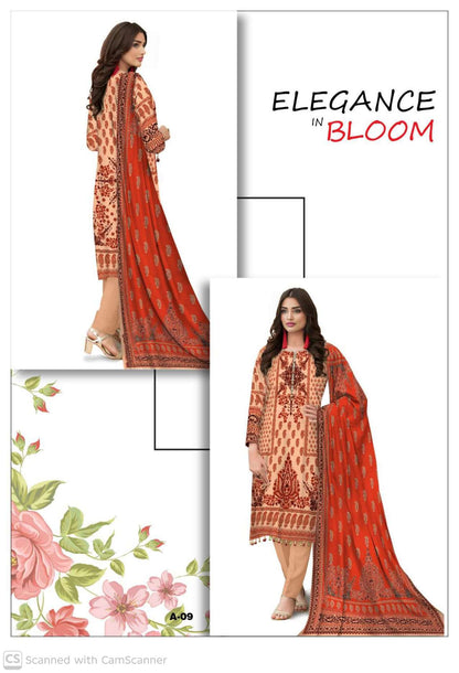 Ladies printed Karandi dress