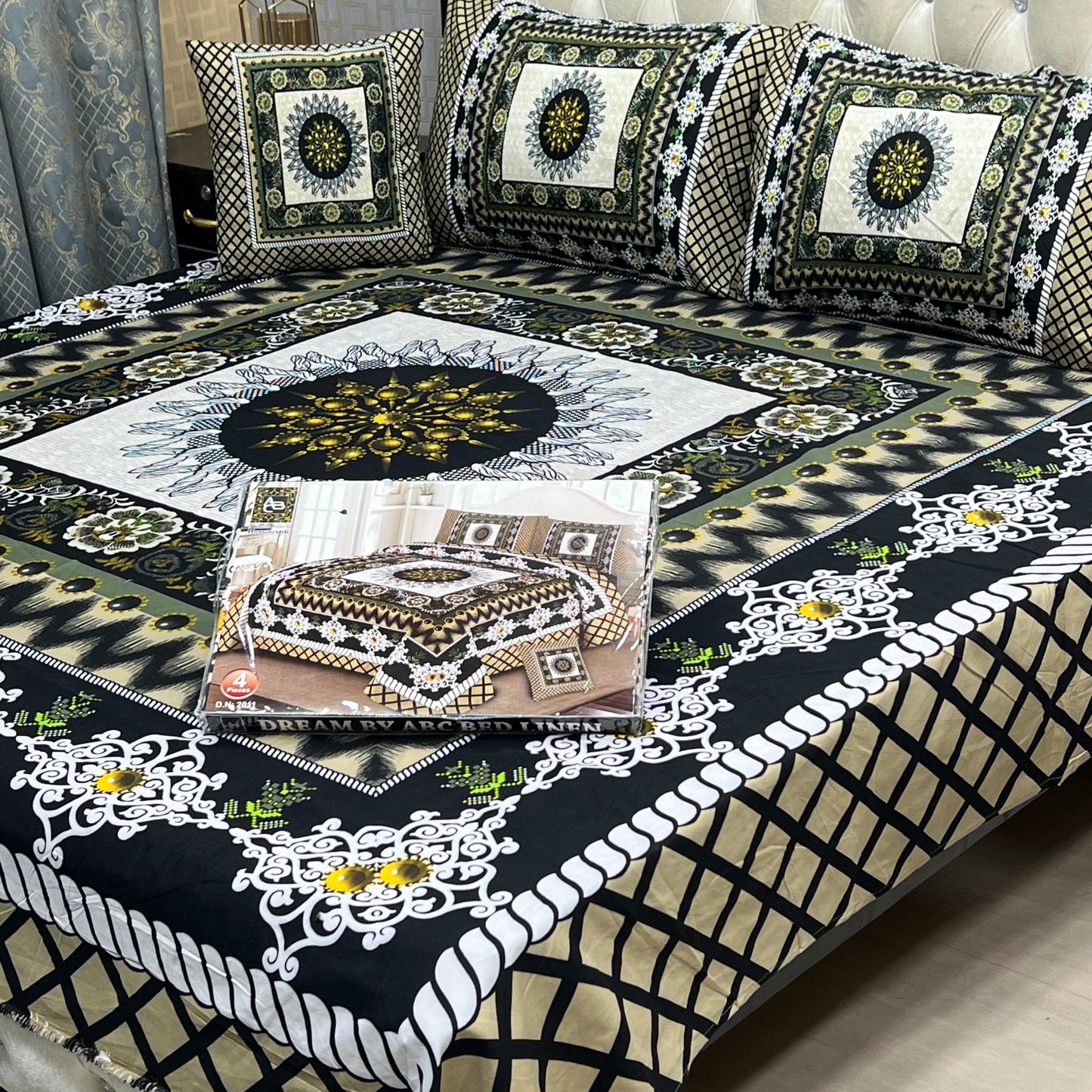 3 D PANEL BEDSHEET CRYSTAL COTTON*