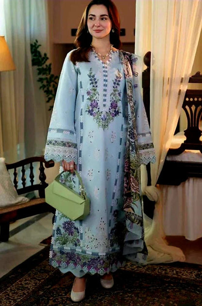 Jade Summer Collection: Quality Airjet Lawn with heavy embroidered,