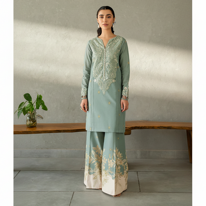 Maria B.Front Digital Printed Full Heavy Multi-Head & Thread Embroidered
