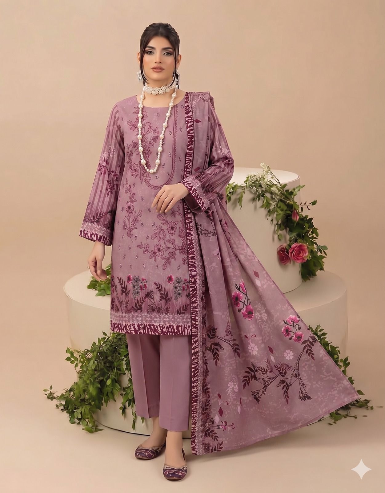 MARIA.B digital printed and Front head embroidered Lawn, new arrival