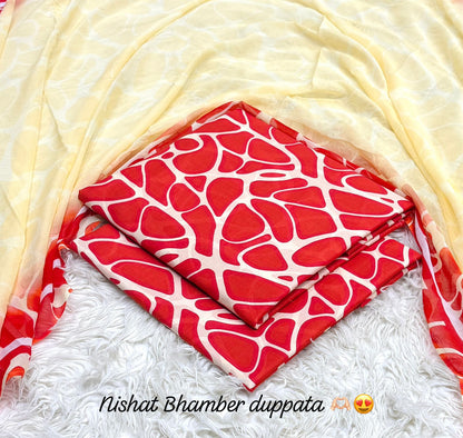 Nishat premium Lawn with bhamber dupatta 12 colors