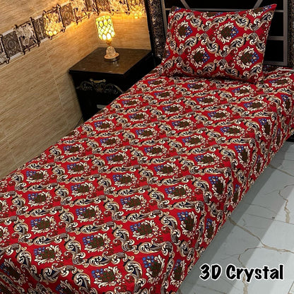 Alkaram 4Pc Mix Cotton Single Pair Bedsheets  6 colours