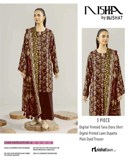 NISHA, by Nishat, Premium Printed Lawn Tana Dora Shirt