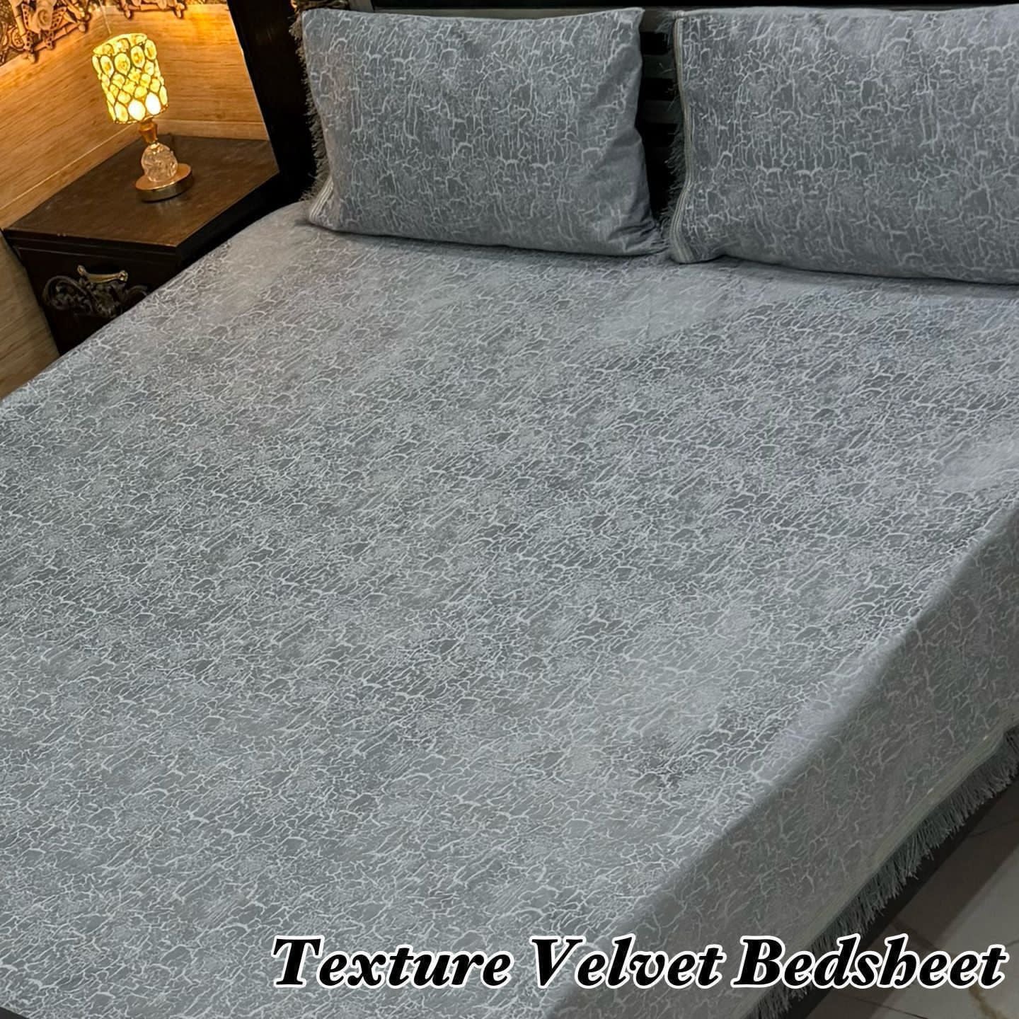 3PC Texture Velvet Bedsheet 25 colour's