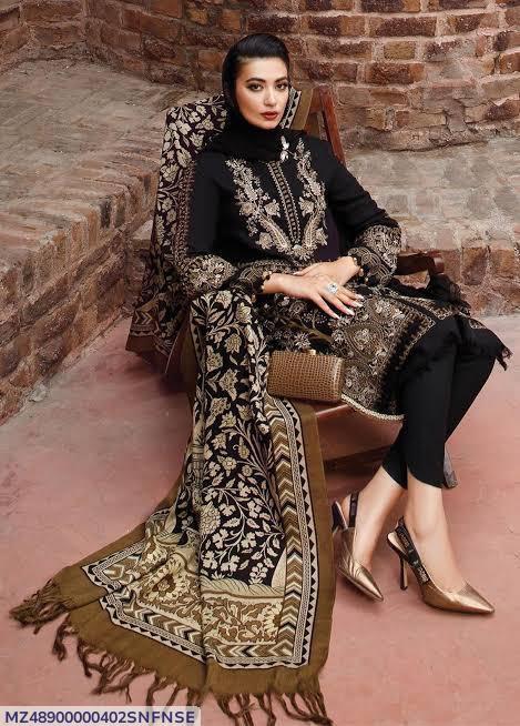 Women, embroidered unstitched dress (3Pcs)