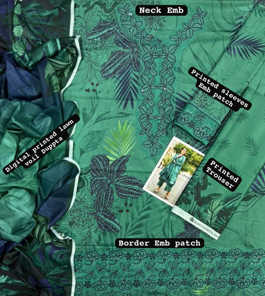 Rang Rasiya, 03PCS unstitched dress, lawn 90/88*