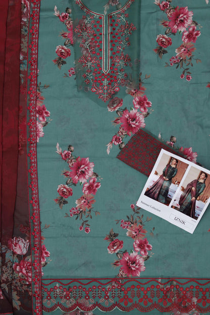 Iznik, Lawn Fabric,3Pc