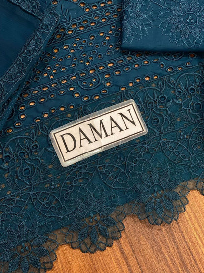 Fully Heavy Embroidered Lawn Front With Chikenkari Work