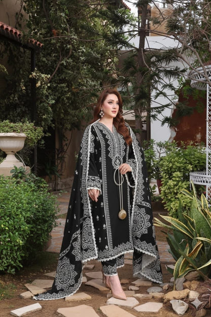 Aneela's Lawn 3-PCS Embroidered.