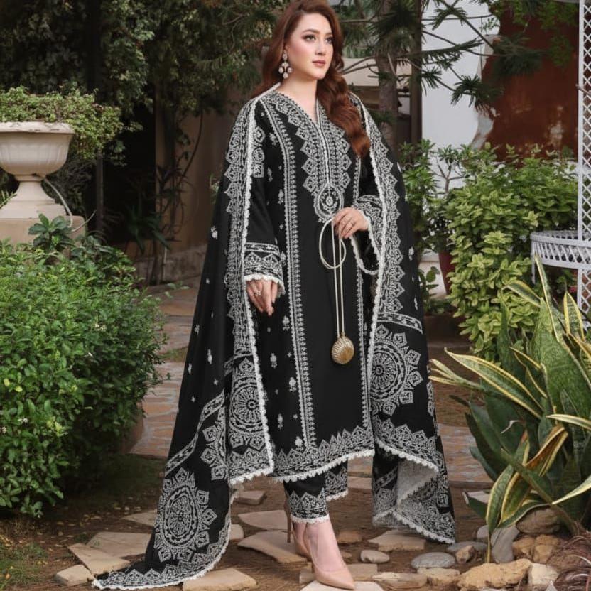 Aneela's Lawn 3-PCS Embroidered.