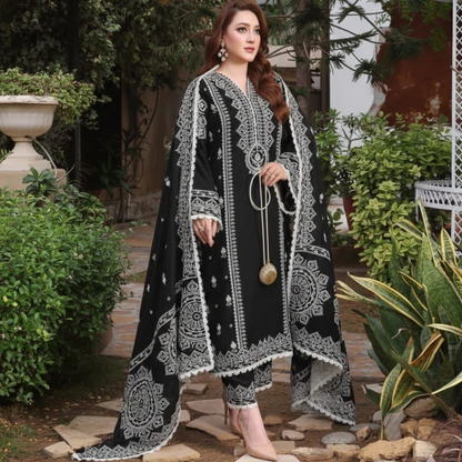 Aneela's Lawn 3-PCS Embroidered.