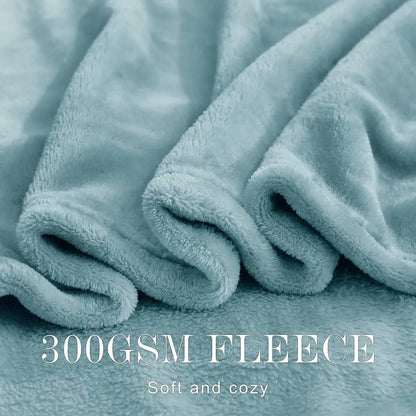 Turquoise fleece double bed blanket