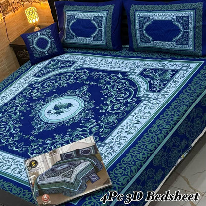 4Pc 3D Panel Bedsheet 25 design