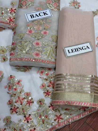 DEEPAK PERWANI, Unstitched (Replica), Body & Frock: CHIFFON