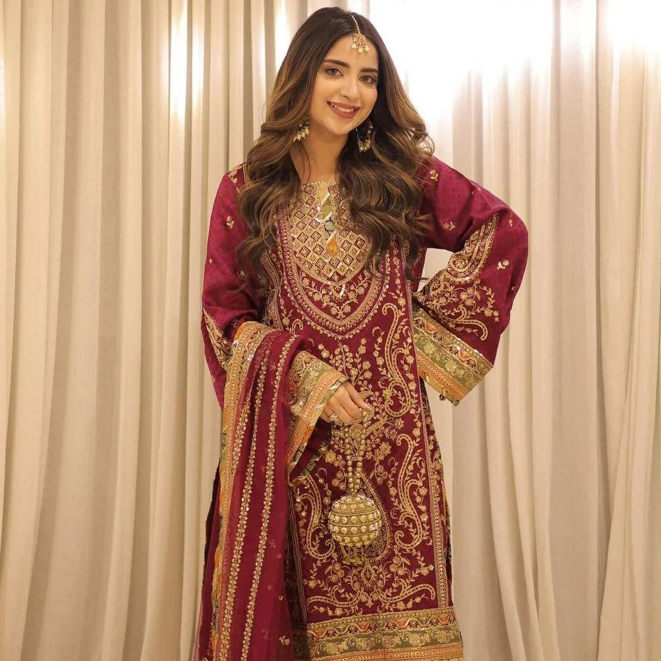 ANEELAS* CHARMEUSE SILK COLOR PINK TO REDDISH