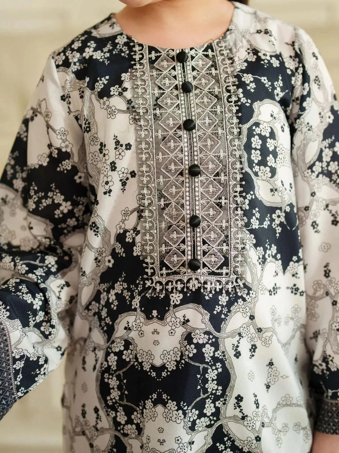Arabic printed lawn kurta and shalwar 2 pcs