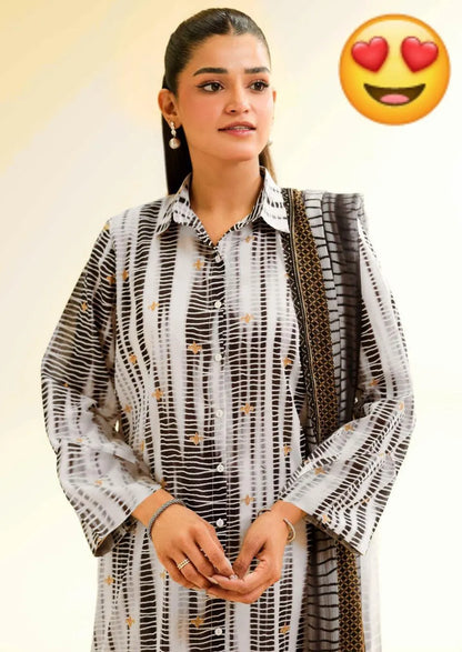 Ladies stitched lawn fine quality 3PCS