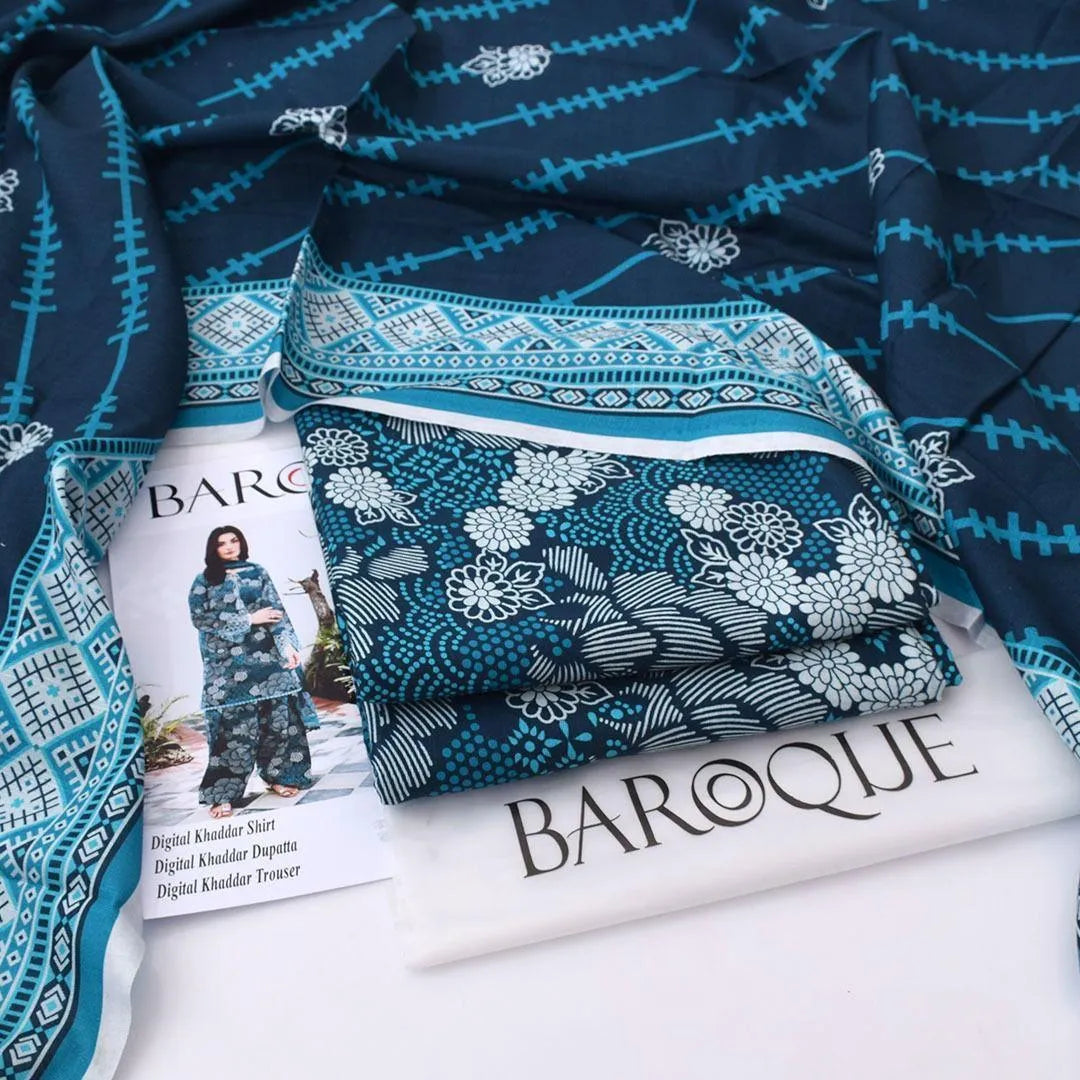 Women's unstitched Khaddar digital print 3PCS