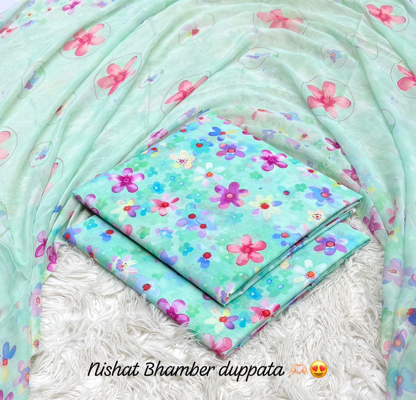 Nishat premium Lawn with bhamber dupatta 12 colors