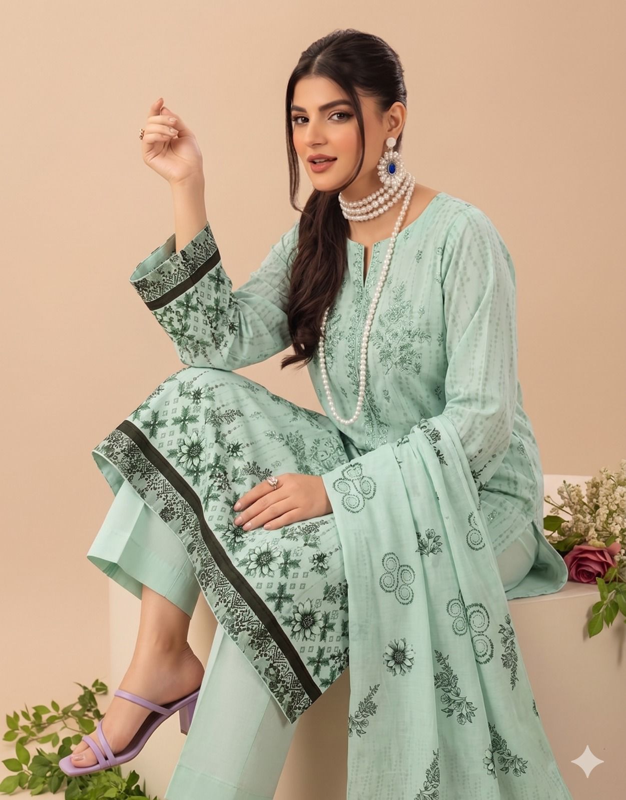 MARIA.B digital printed and Front head embroidered Lawn, new arrival