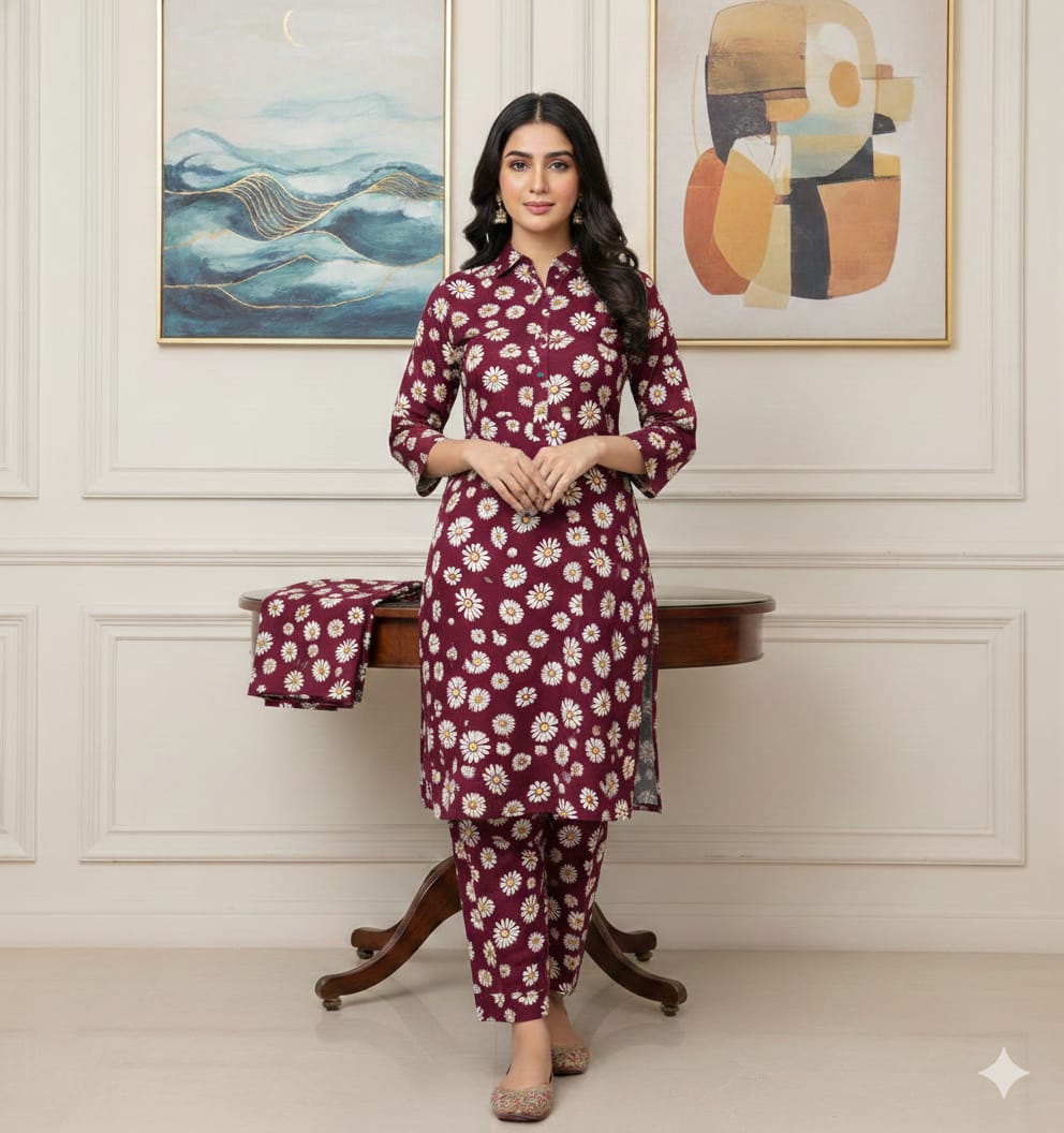 Floral Prints New Arrival,Summer Collection 2026, 2pc,Front Full Digital Printed Shirt*