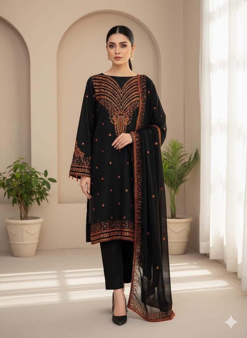Lawn/cotton Hit Traditional Fully Sequence Embroidered, 2K26
