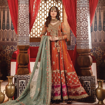 Maria.B- Full Frok On net with SATIN SILK Trouser