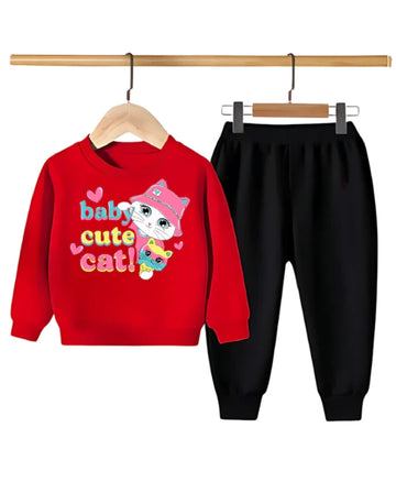 Baby cute cat Printed shirt& pant set