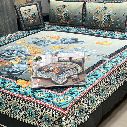 3 D PANEL BEDSHEET CRYSTAL COTTON*