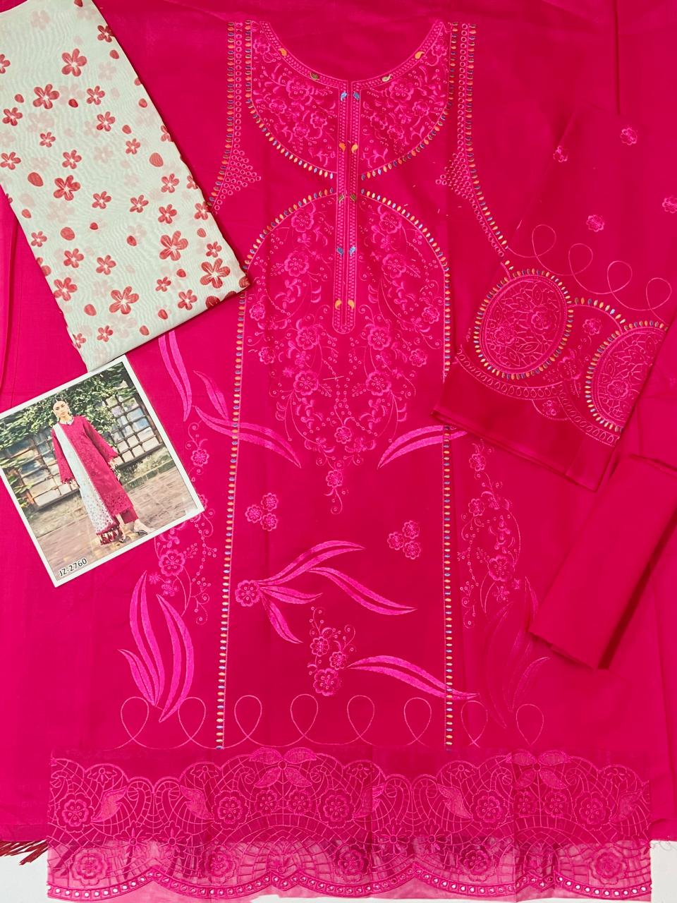 JAZMIN, PURE LAWN HEAVILY  EMBROIDERY WITH RESHAM & THREAD