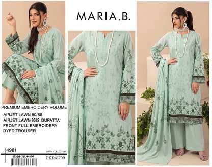 MARIA.B digital printed and Front head embroidered Lawn, new arrival