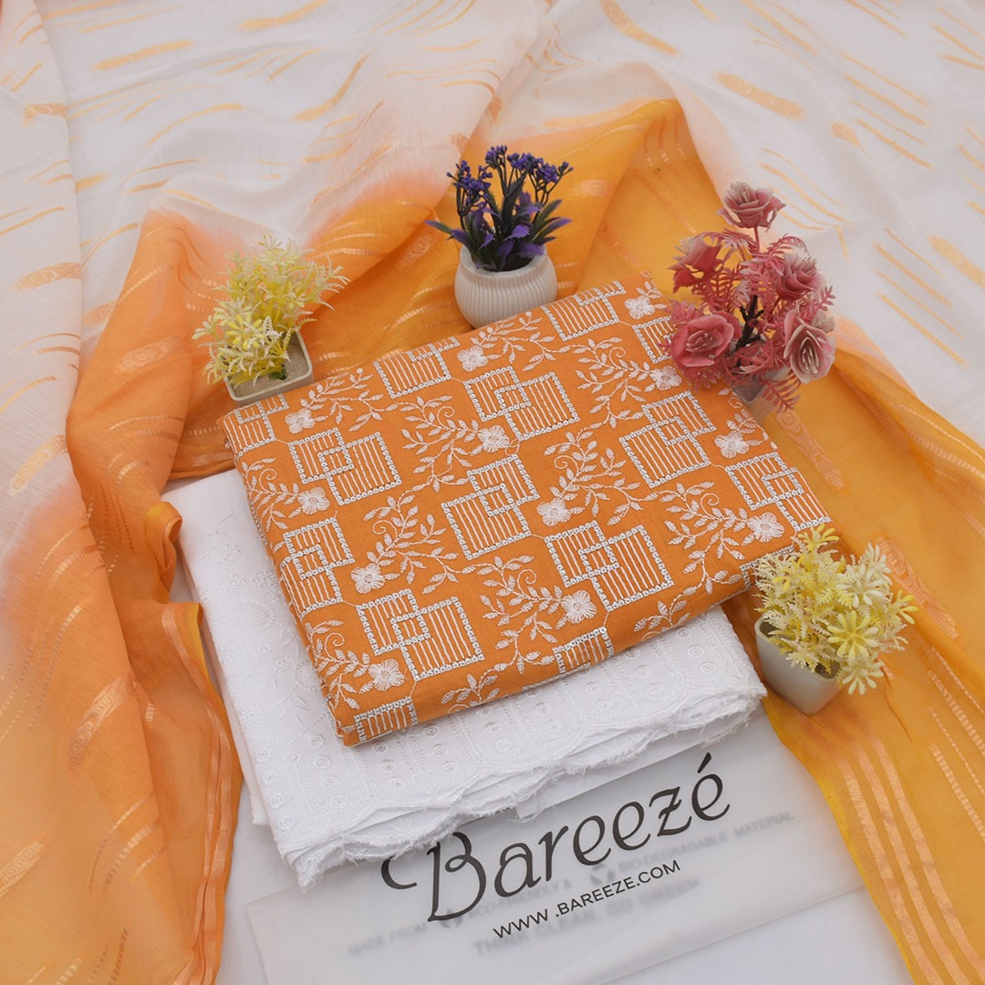 Bareezè, Lawn 2026, Dorya cotton,3pcs,embroidered 36 color's