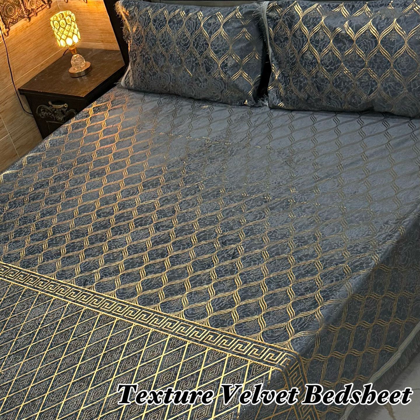 3PC Texture Velvet Bedsheet 25 colour's