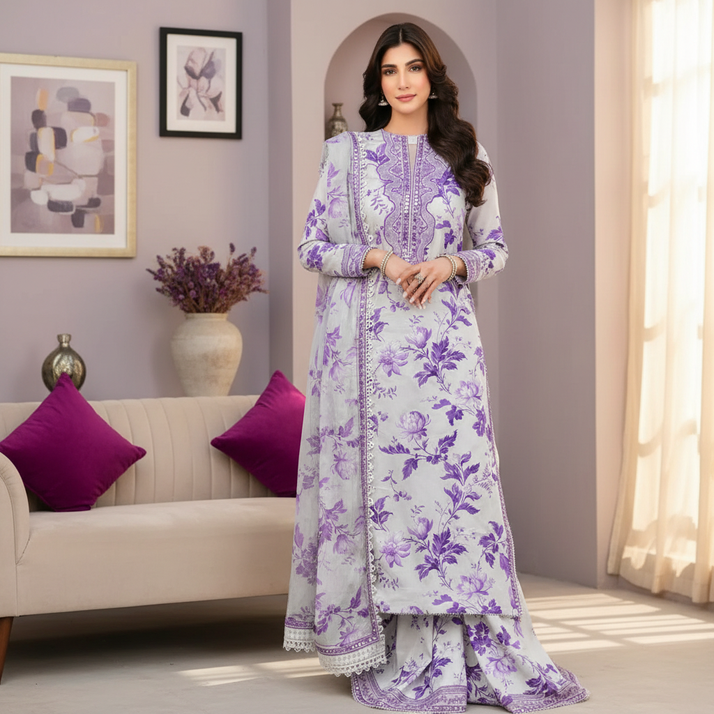Aneela’s Collection, Fabric Lawn & Chiffon