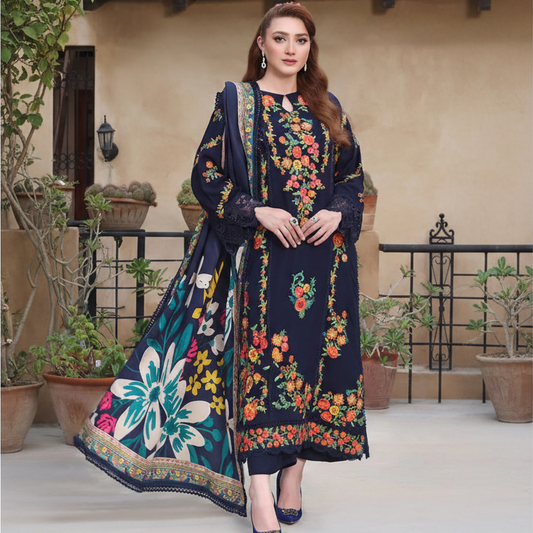 Aneela's embroidered lawn shirt and  printed Monark duppata