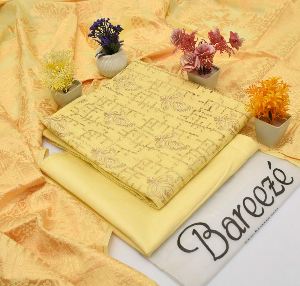 Bareezè, Lawn 2026, Dorya cotton,3pcs,embroidered 36 color's