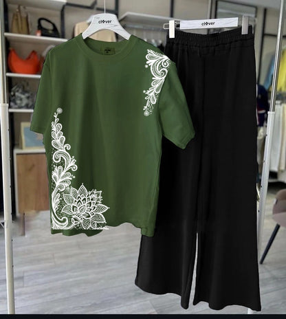 New Cotton Jersey,Flower Printed Night Suits for Girls and Women
