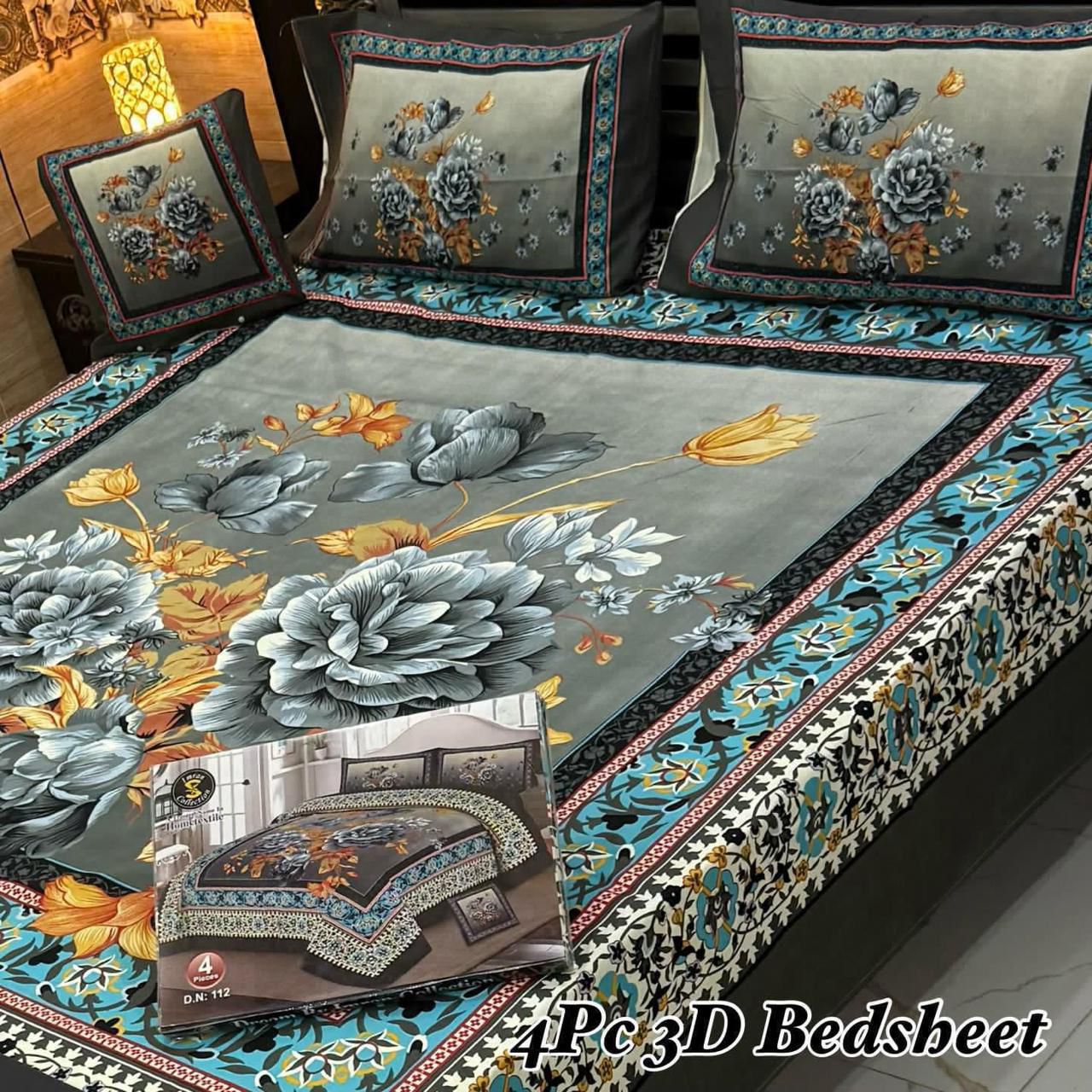 4Pc 3D Panel Bedsheet 25 design